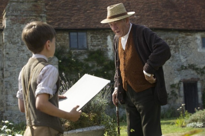 Milo Parker and Sir Ian McKellen in Mr. Holmes. Credit: Giles Keyte © Slight Trick Productions/Roadside Attractions/Miramax.
